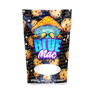 Blue Mac Mylar Pouches Pre - Labeled - 3.5g (1/8oz)