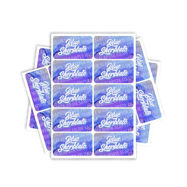 Blue Sherblato Rectangle / Pre - Roll Labels - Pre - Roll (10.16cm x 6.7cm)