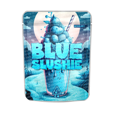 Blue Slushie Mylar Pouches Pre - Labeled - 3.5g (1/8oz)