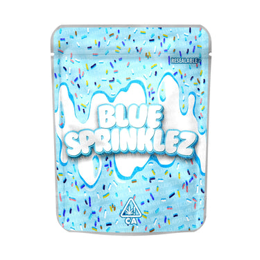 Blue Sprinklez Mylar Pouches Pre - Labeled - 3.5g (1/8oz)