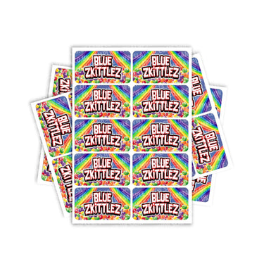 Blue Zkittlez Rectangle / Pre - Roll Labels - Pre - Roll (10.16cm x 6.7cm)