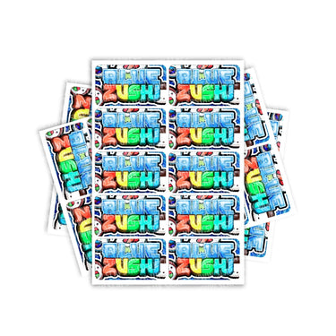 Blue Zushi Rectangle / Pre-Roll Labels - Pre-Roll (10.16cm x 6.7cm) / 10