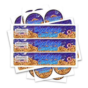 Blueberry Cookies Glass Jar / Tamper Pot Labels - 50ml Tamper Strip Pot