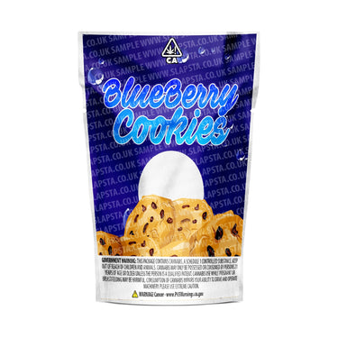Blueberry Cookies Mylar Pouches Pre-Labeled - 3.5g (1/8oz) / No / 16pcs