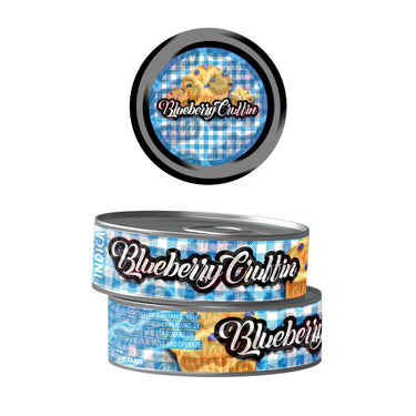 Blueberry Cruffin Pre - Labeled 3.5g Self - Seal Tins - 60pcs