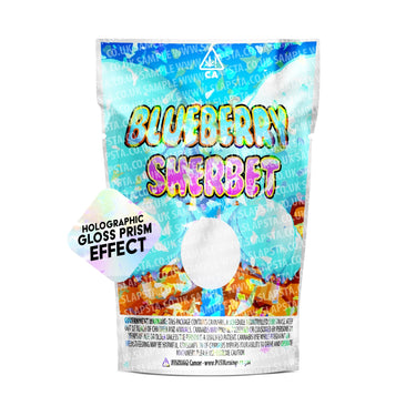 Blueberry Sherbet SFX Mylar Pouches Pre - Labeled - 3.5g (1/8oz)