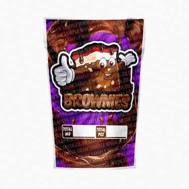 Brownies Mylar Pouches Pre-Labeled - 3.5g (1/8oz) / No / 16pcs
