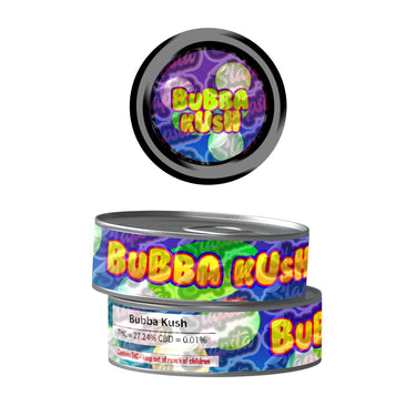 Bubba Kush Pre - Labeled 3.5g Self - Seal Tins - 60pcs