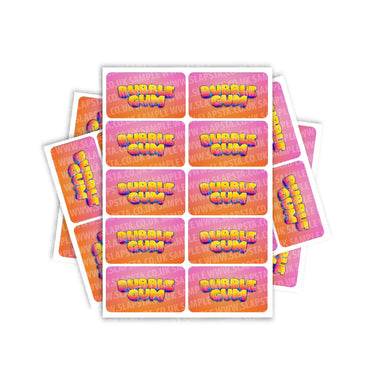 Bubblegum Rectangle / Pre - Roll Labels - Pre - Roll (10.16cm x 6.7cm)