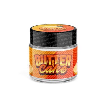 Butter Cake Glass Jars Pre - Labeled - 3.5grams (1/8oz)