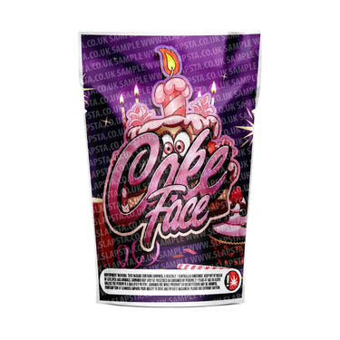 Cake Face Mylar Pouches Pre-Labeled - 3.5g (1/8oz) / No / 16pcs