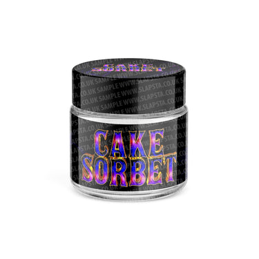 Cake Sorbet Glass Jars Pre - Labeled - 3.5grams (1/8oz)