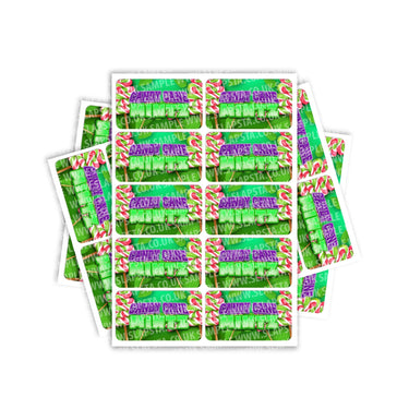 Candy Cane Mintz Rectangle / Pre - Roll Labels - Pre - Roll (10.16cm x 6.7cm)