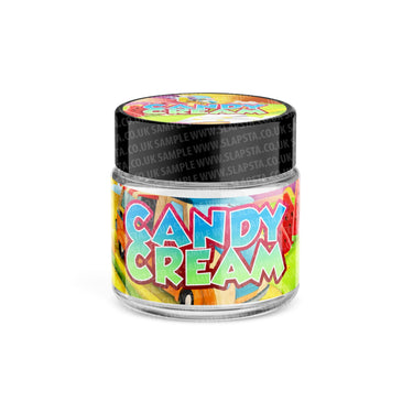 Candy Cream Glass Jars Pre - Labeled - 3.5grams (1/8oz)