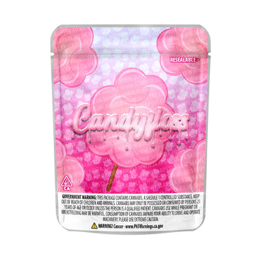 Candy Floss Mylar Pouches Pre-Labeled - 3.5g (1/8oz) / No / 16pcs
