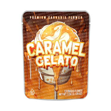 Caramel Gelato Mylar Pouches Pre - Labeled - 3.5g (1/8oz)