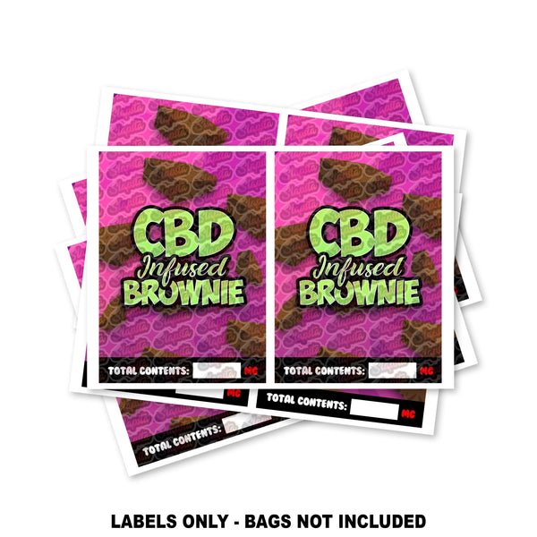 CBD Brownies Mylar Bag Labels ONLY - SLAPSTA