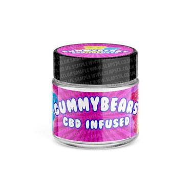 CBD Infused Gummy Bears Glass Jars Pre - Labeled - 3.5grams (1/8oz)