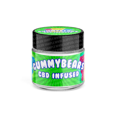 CBD Infused Gummy Bears Glass Jars Pre - Labeled - 3.5grams (1/8oz)