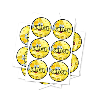 Cheese Circular Stickers - 2.5cm