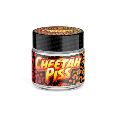 Cheetah Piss Glass Jars Pre - Labeled - 3.5grams (1/8oz)