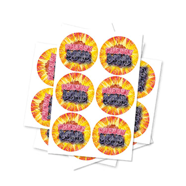 Cherry Bomb Circular Stickers - 2.5cm