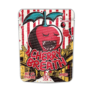Cherry Breath Mylar Pouches Pre - Labeled - 3.5g (1/8oz)