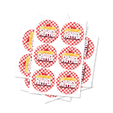 Cherry Fritter Circular Stickers - 2.5cm