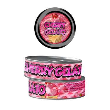 Cherry Gelato Pre - Labeled 3.5g Self - Seal Tins - 60pcs