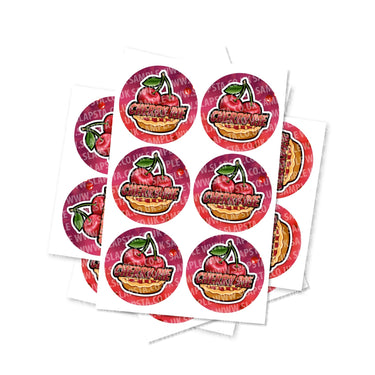 Cherry Pie Circular Stickers - 2.5cm