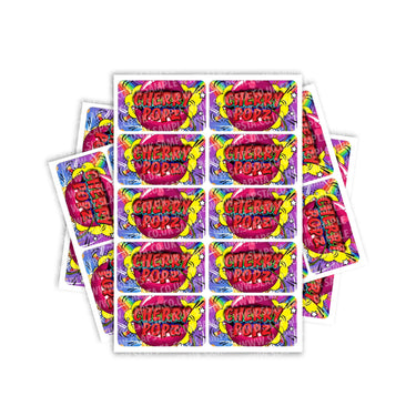 Cherry Popz Rectangle / Pre-Roll Labels - Pre-Roll (10.16cm x 6.7cm) / 10