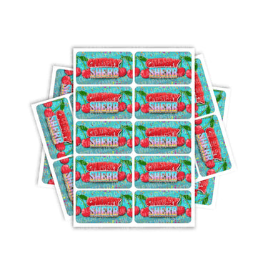 Cherry Sherb Rectangle / Pre - Roll Labels - Pre - Roll (10.16cm x 6.7cm)