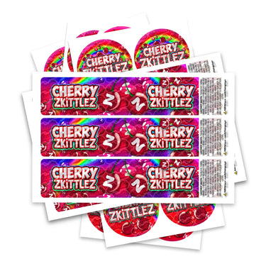Cherry Zkittlez Glass Jar / Tamper Pot Label - 50ml Tamper Strip Pot