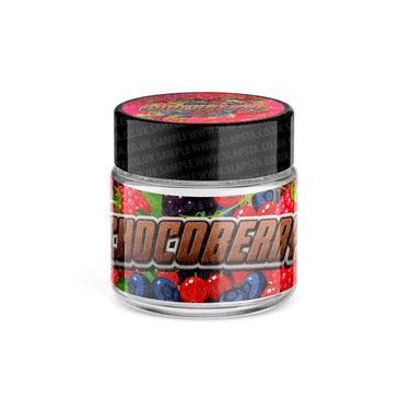 Choc Berry Glass Jars Pre - Labeled - 3.5grams (1/8oz)