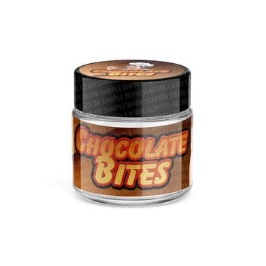 Chocolate Bites Glass Jars Pre - Labeled - 3.5grams (1/8oz)