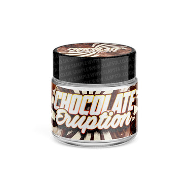 Chocolate Eruption Glass Jars Pre - Labeled - 3.5grams (1/8oz)