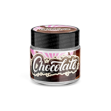 Chocolate Glass Jars Pre - Labeled - 3.5grams (1/8oz)