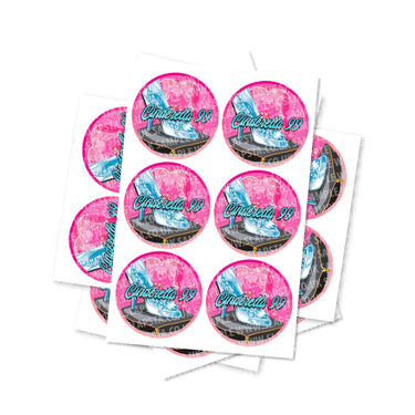 Cinderella 99 Circular Stickers - 2.5cm