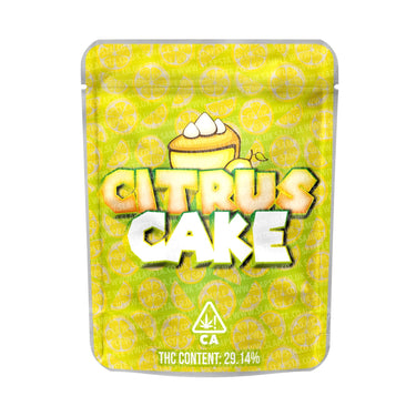Citrus Cake Mylar Pouches Pre - Labeled - 3.5g (1/8oz)