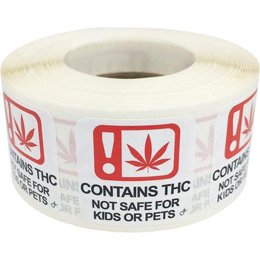 Contains THC Labels - 1000 (Full Roll)
