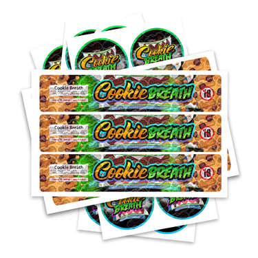 Cookie Breath Glass Jar / Tamper Pot Labels - 50ml Tamper Strip Pot