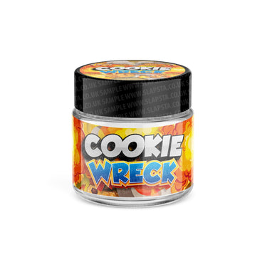 Cookie Wreck Glass Jars Pre - Labeled - 3.5grams (1/8oz)