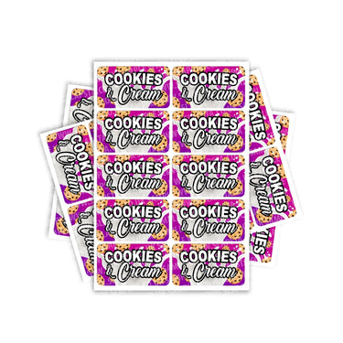 Cookies And Cream Rectangle / Pre - Roll Labels - Pre - Roll (10.16cm x 6.7cm)