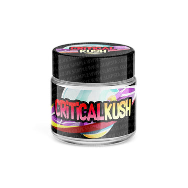 Critical Kush Glass Jars Pre - Labeled - 3.5grams (1/8oz)
