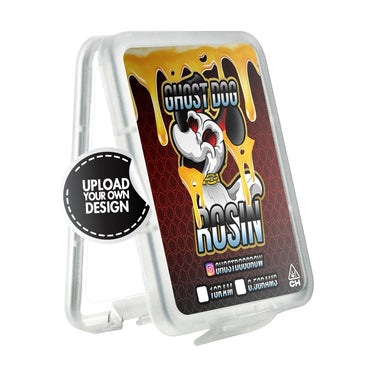 Custom Plastic Flip Containers - 50pcs / Top Label Only / Gloss