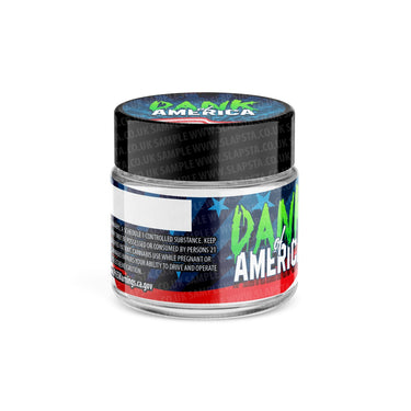 Dank Of America Glass Jars Pre - Labeled - 3.5grams (1/8oz)