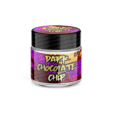 Dark Chocolate Chip Glass Jars Pre - Labeled - 3.5grams (1/8oz)