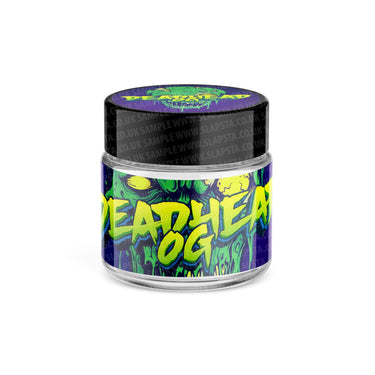 Dead Head OG Glass Jars Pre - Labeled - 3.5grams (1/8oz)