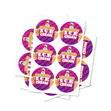 Deep Fried Ice Cream Circular Stickers - 2.5cm