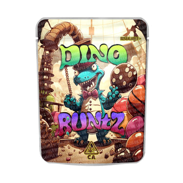 Dino Ringz Mylar Pouches Pre - Labeled - 3.5g (1/8oz)
